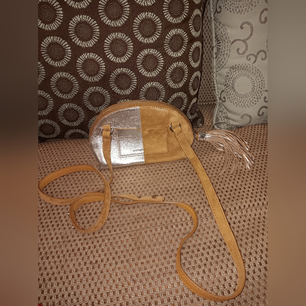Loeffler Randall small seude crossbody bag